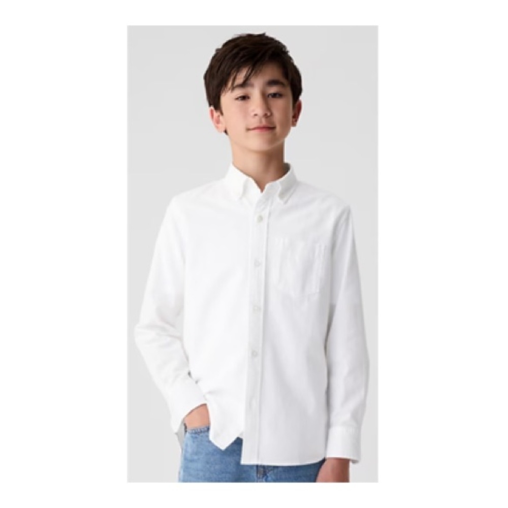MANGO KIDS BOYS 100% COTTON OXFORD SHIRT - WHITE SIZE 5 (NEW WITH TAGS) A12